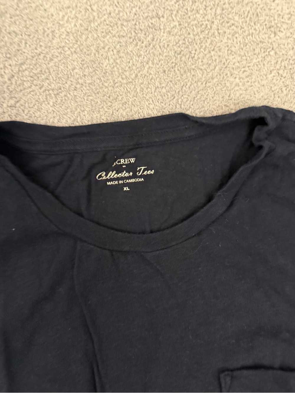 J. Crew Navy Short-Sleeve Pocket Tee with Gold Anchor collector t shirt xl - Picture 2 of 3